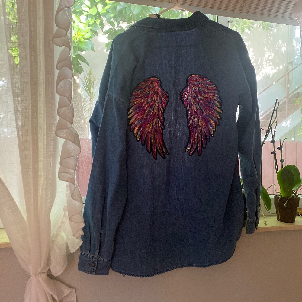 Angel wing shacket - Jean Shirt/Jacket